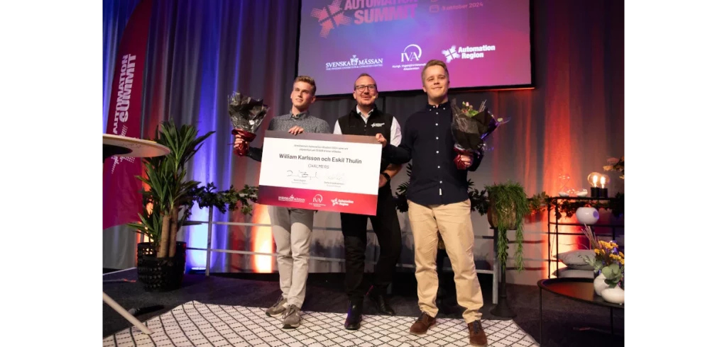 Chalmersstudenterna William Karlsson och Eskil Thulin har utsetts till vinnare i uppsatstävlingen Automation Student
