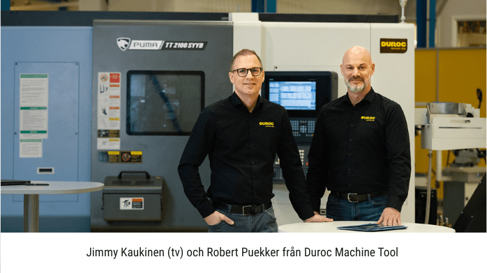 Duroc Machine Tool förenar maskiner, automation och kompetens Duroc