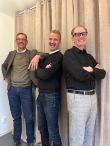 Niels Sörensen vd, Axel Adolfsson säljchef Zimmer, Per-Olof Aldeborn, säljchef på United Components