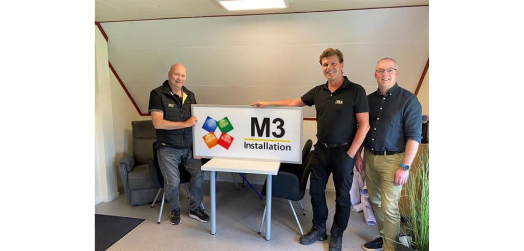 Från vänster: Björn Ring Projektledare M3, Mikael Ekstam Filialchef M3, Daniel Klerdal Verksamhetsutveckling Assemblin