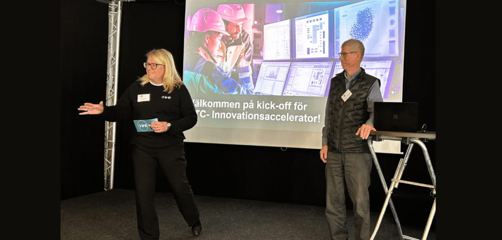 Ny testmiljö ska snabba på industrins digitalisering Kick-offen för PTC:s nya satsning leddes av Lena André Olsson, industriutvecklare IUC Väst och Tommy Christensen, verksamhetsansvarig PTC. Foto: Therese Blom, Innovatum Science Park.