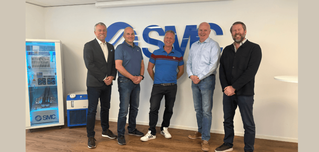 Från vänster: Servi Teknik - Fredrik Ståhl, Hans Gustafsson och Markus Thärning. SMC - Mikael Andersson och Marcus Mazetti